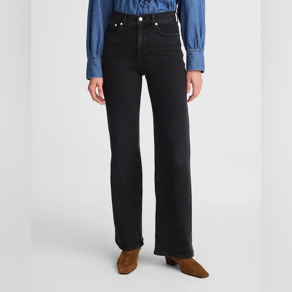 Madewell The Wide-Leg Jean in Black Frost Size 23 NWT - Picture 2 of 13